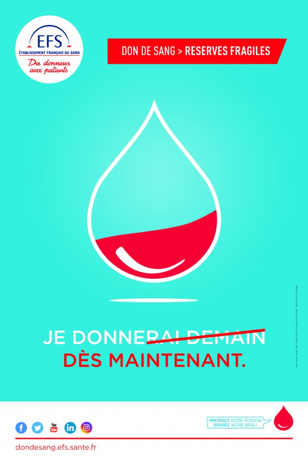 Les 18 juillet et 22 août, je fais un don du sang !