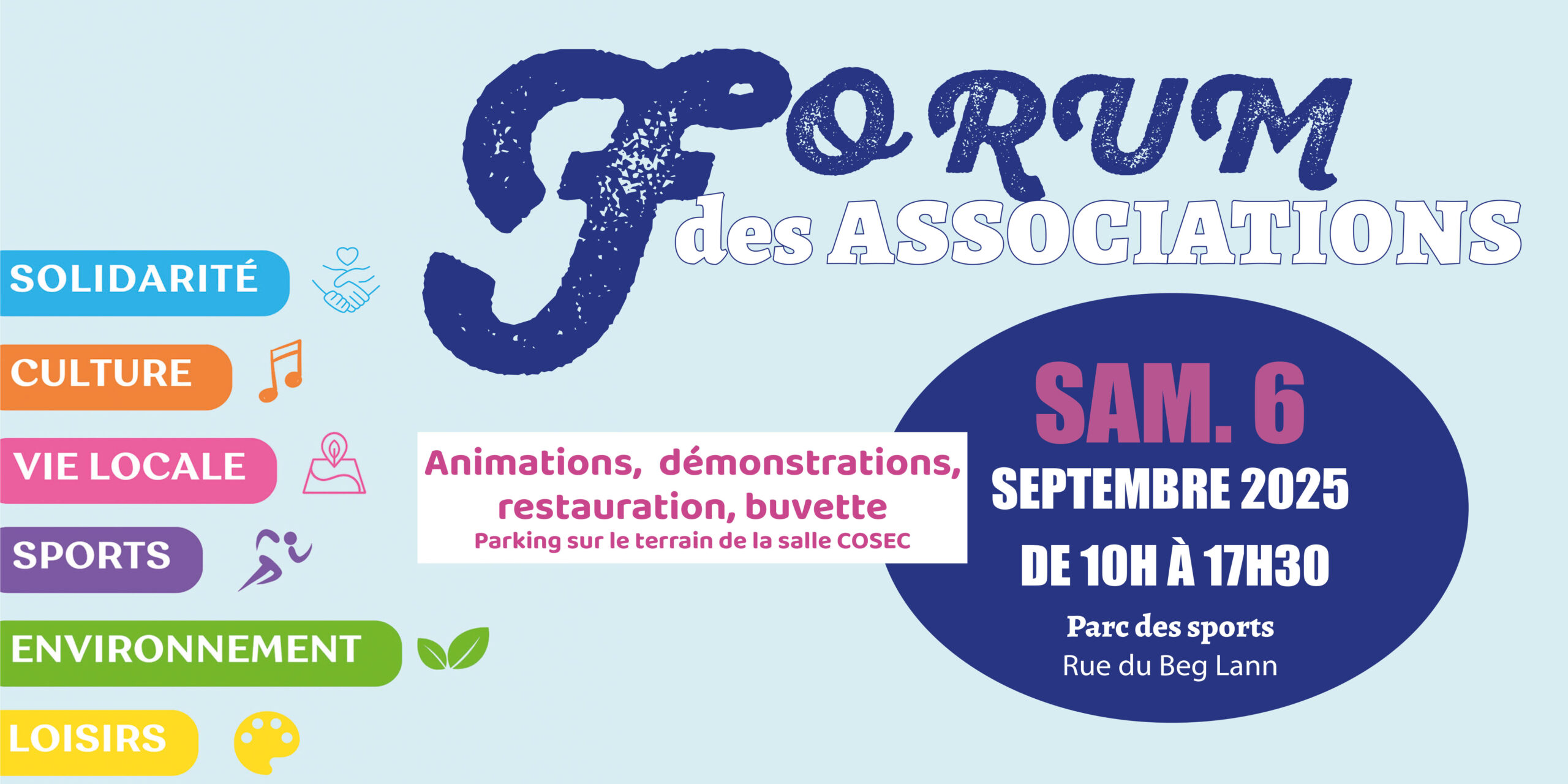 Samedi 6 septembre : forum des associations
